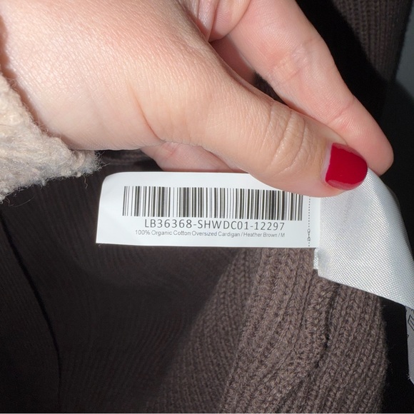 Quince Heather Brown 100% Organic Cotton Oversized Cardigan Medium - Picture 6 of 7